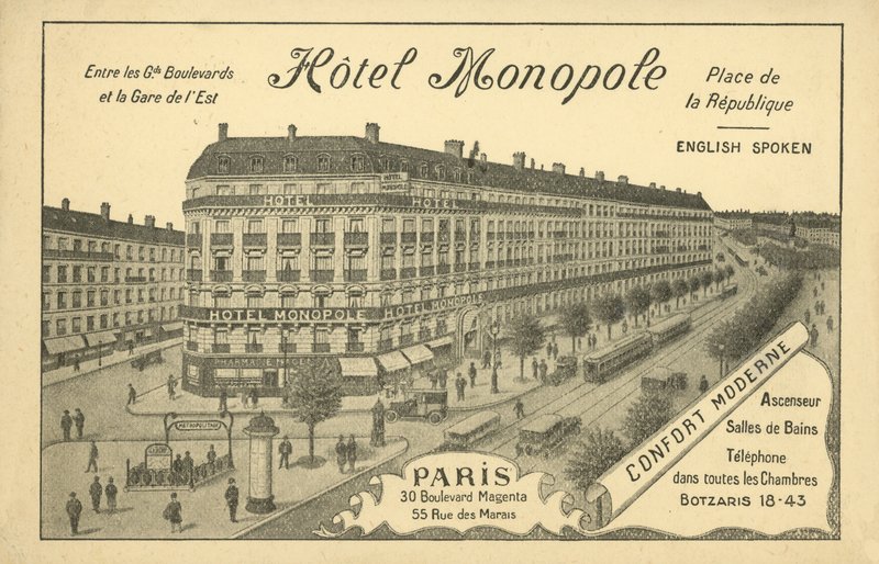 Hotel Monopole, Paryż (lito) autorstwa French Photographer
