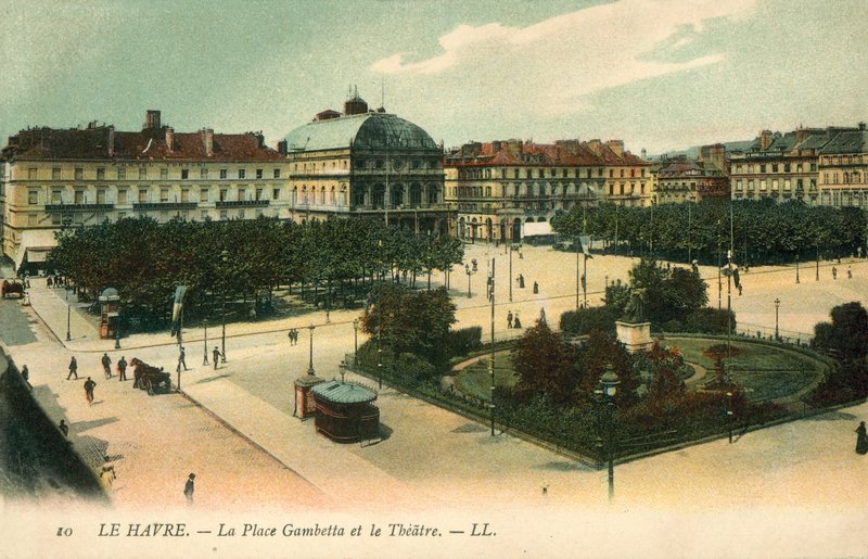 Le Havre, Place Gambetta, Teatr autorstwa French Photographer