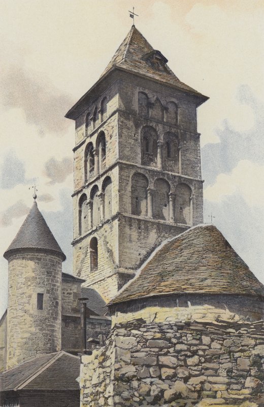 Livernon, kościół, dzwonnica i apsyda autorstwa French Photographer