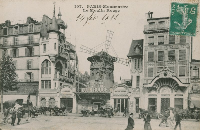 Paryż, Montmatre, Le Moulin Rouge autorstwa French Photographer