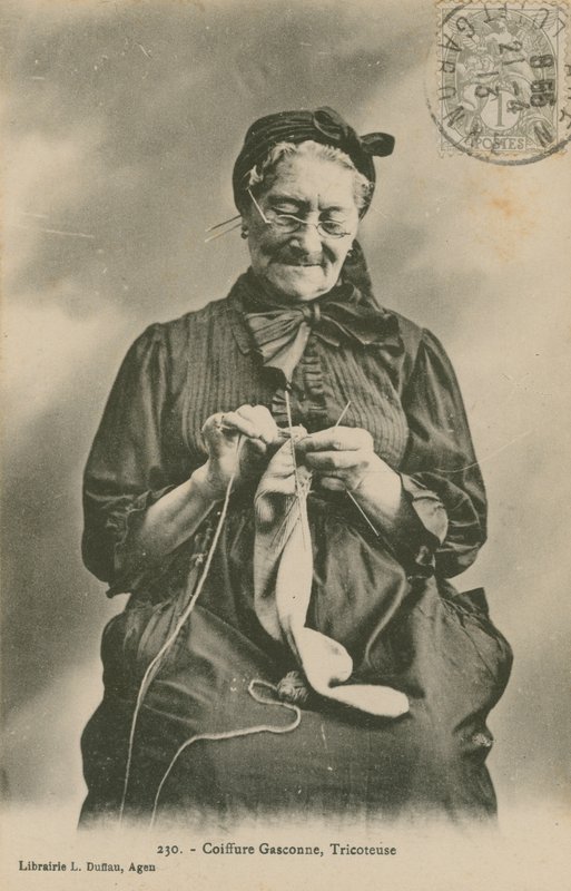 Pocztówka trykotowata, wysłana w 1913 r. autorstwa French Photographer