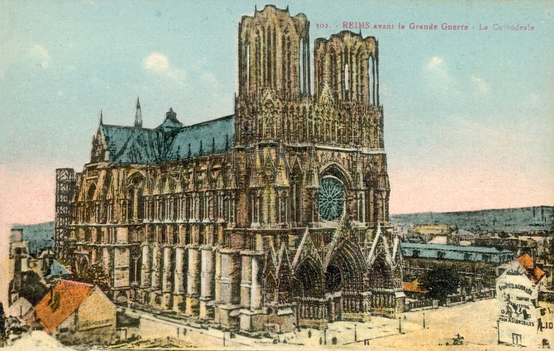 Reims, Katedra, przed I wojną światową autorstwa French Photographer