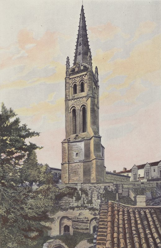Saint-Emilion, dzwonnica nad monolitycznym kościołem autorstwa French Photographer