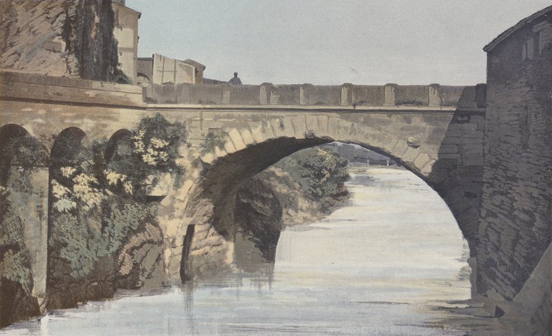 Vaison, most rzymski, widok w górę rzeki autorstwa French Photographer