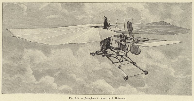 Samolot parowy J Hofmann (grafika) autorstwa French School