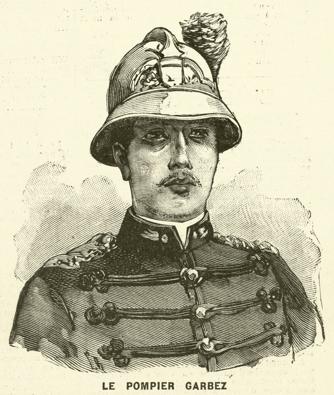 Alphonse Garbez, francuski strażak (grawerowanie) autorstwa French School