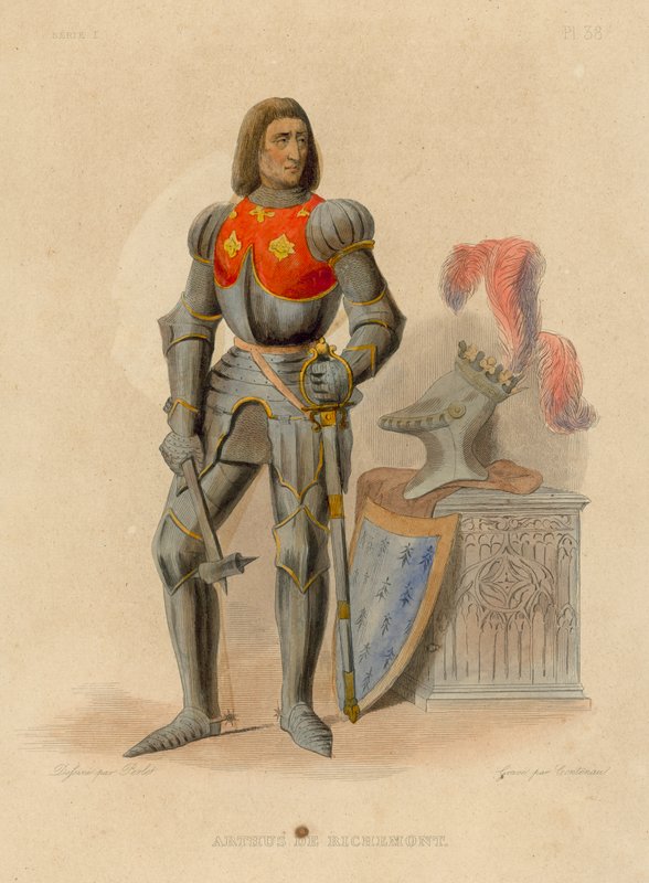 Arthus de Richemont (kolorowy grawerunek) autorstwa French School