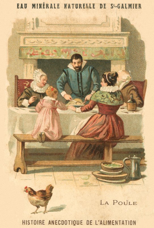 Kurczak (chromolitho) autorstwa French School