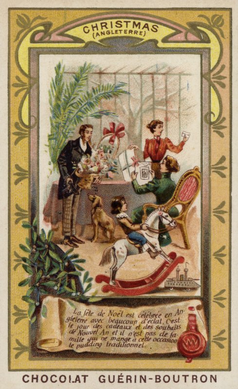 Boże Narodzenie w Anglii (chromolitho) autorstwa French School