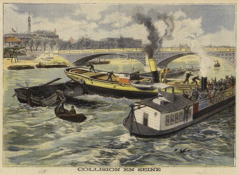 Zderzenie na Sekwanie, Paryż, 1897 autorstwa French School