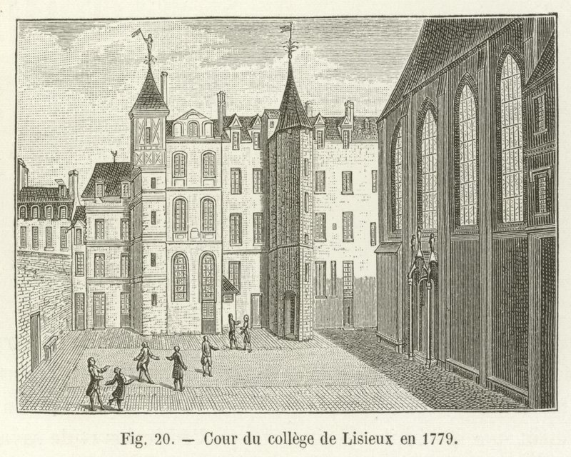 Dziedziniec kolegium w Lisieux w 1779 r. autorstwa French School
