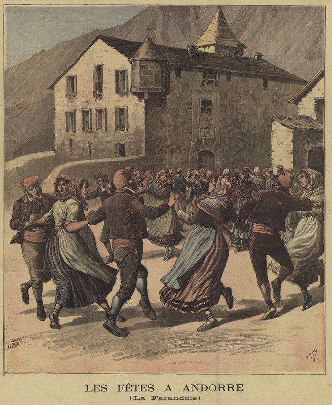 Taniec podczas uroczystości w Andorze autorstwa French School