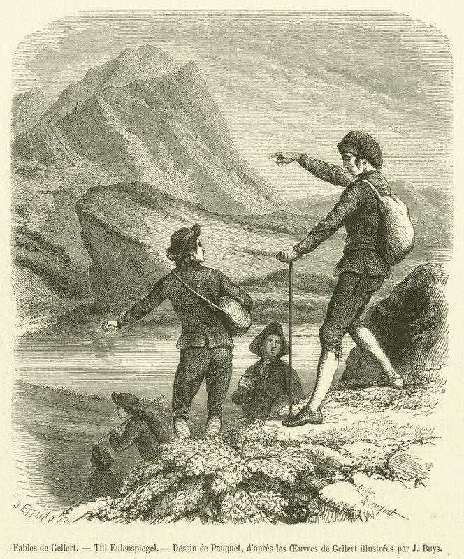 Fables de Gellert, Till Eulenspiegel (grawerowanie) autorstwa French School