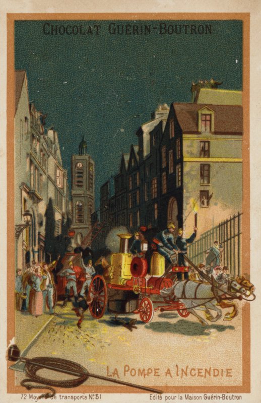 Wóz strażacki (chromolitho) autorstwa French School
