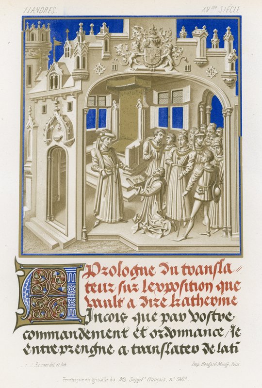 Frontyspis w grisaille rękopisu autorstwa French School