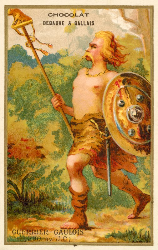Galijski wojownik, 390 pne (chromolitho) autorstwa French School