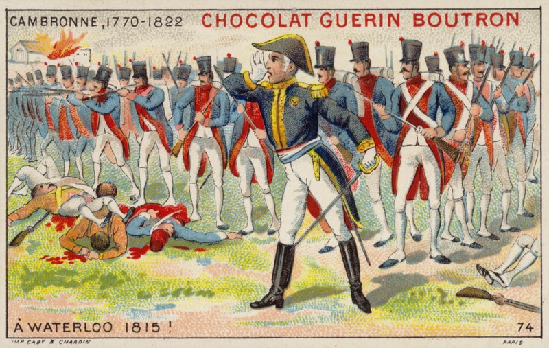 Generał Cambronne w bitwie pod Waterloo autorstwa French School