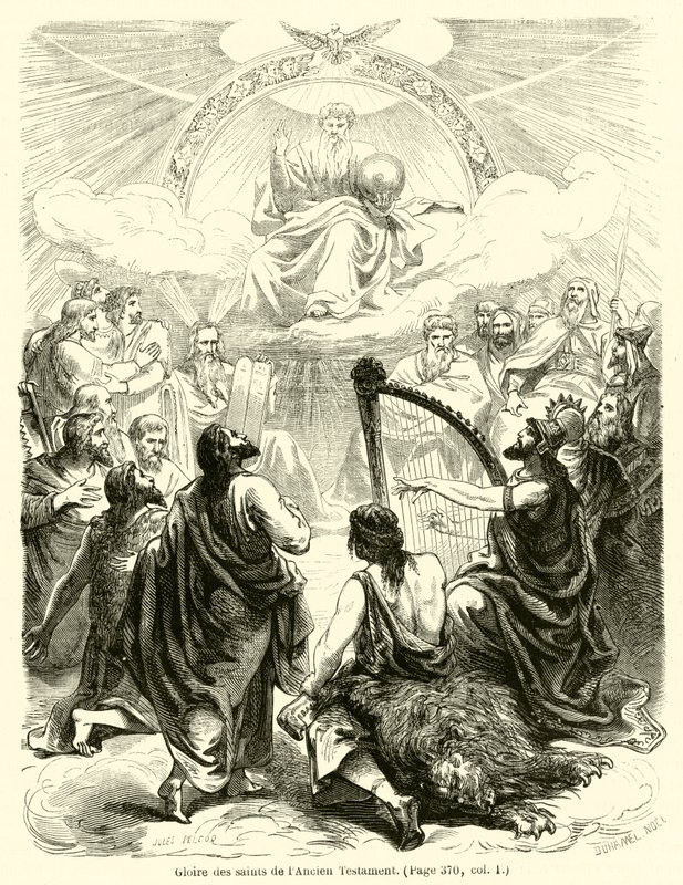 Chwała Świętych Starego Testamentu (rycina) autorstwa French School