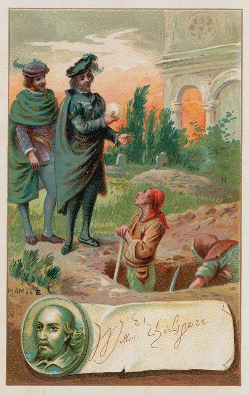 Scena cmentarna z Hamlet autorstwa French School
