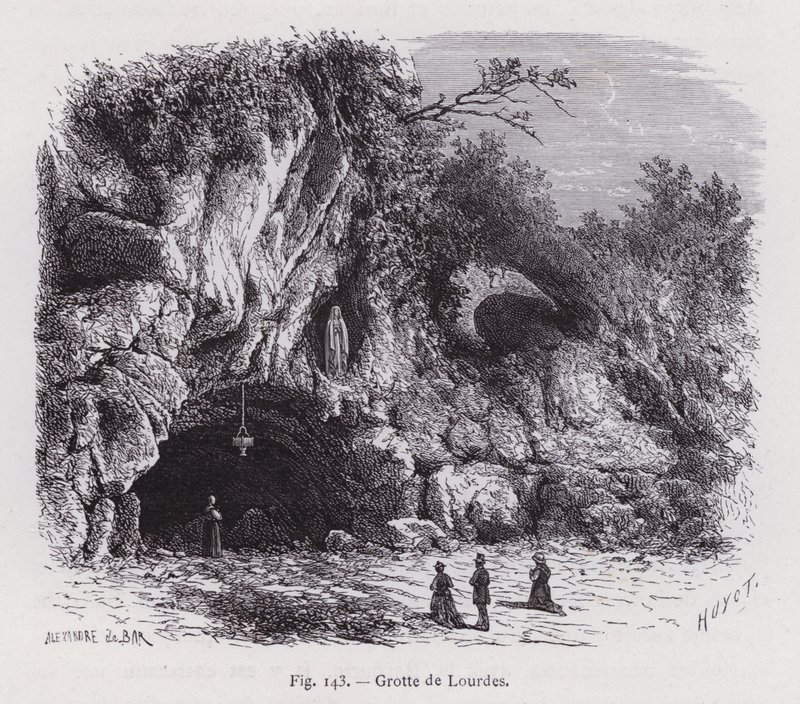 Grota Lourdes (rycina) autorstwa French School