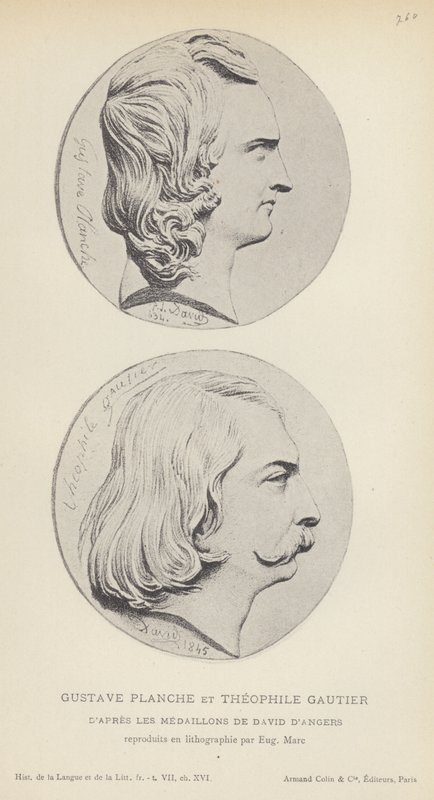 Gustave Planche i Teofil Gautier (lito) autorstwa French School
