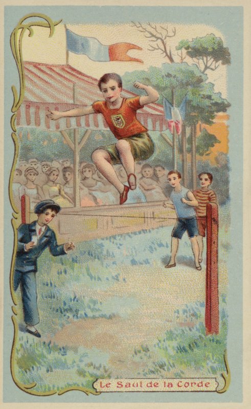 Skok wzwyż (chromolitho) autorstwa French School
