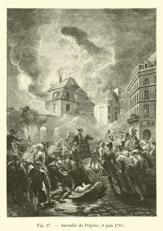 Pożar w Operze, 8 czerwca 1781 r. autorstwa French School