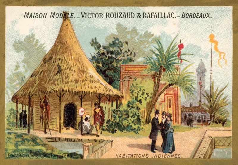 Indyjskie domy, Exposition Universelle, Paryż autorstwa French School