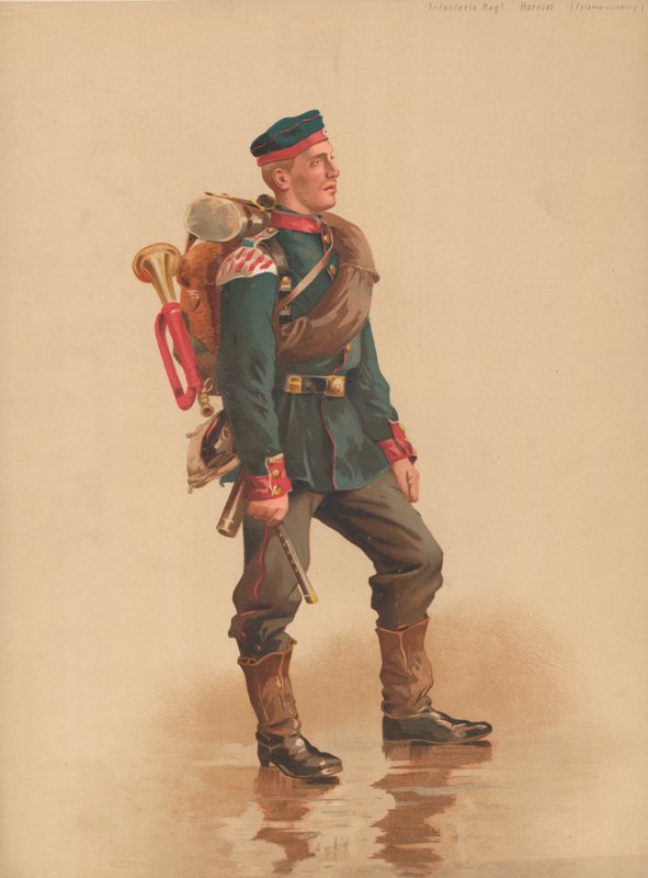 piechoty regt trębacz, masa marszu polowego autorstwa French School