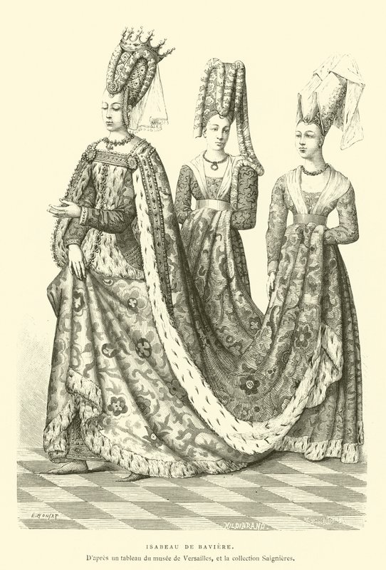 Isabeau z Bawarii (grawerowanie) autorstwa French School