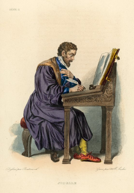Jodelle (kolorowy grawer) autorstwa French School