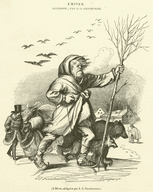 Zima, alegoria (grafika) autorstwa French School