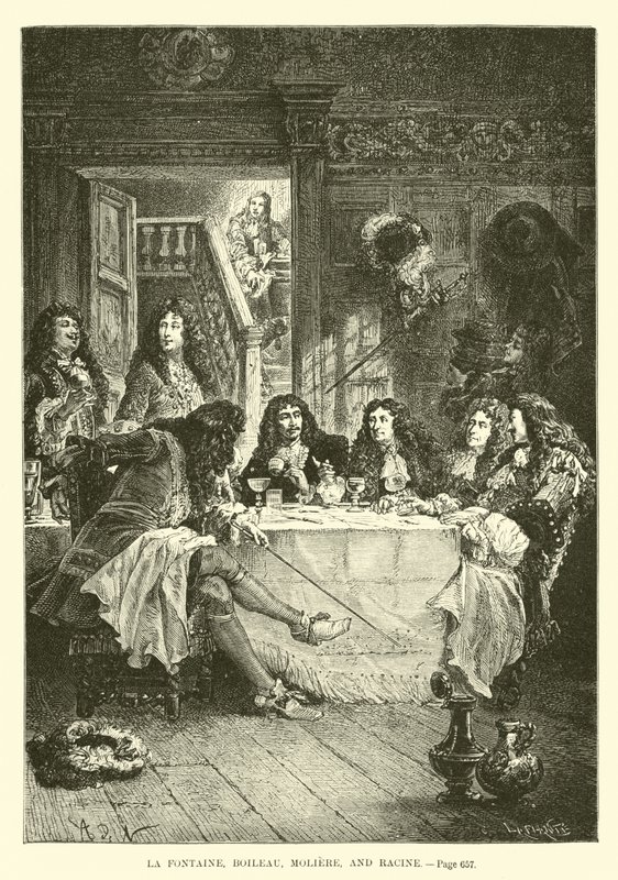 La Fontaine, Boileau, Moliere i Racine autorstwa French School