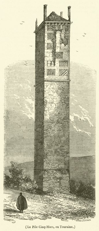 Pile Cinq-Mars, w Touraine (grawerowanie) autorstwa French School