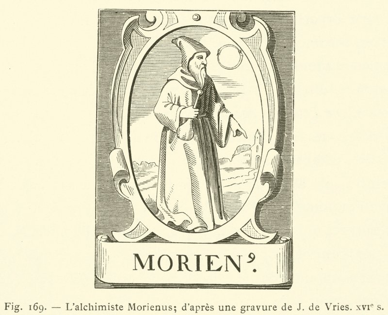 Alchemik Morienus (rycina) autorstwa French School