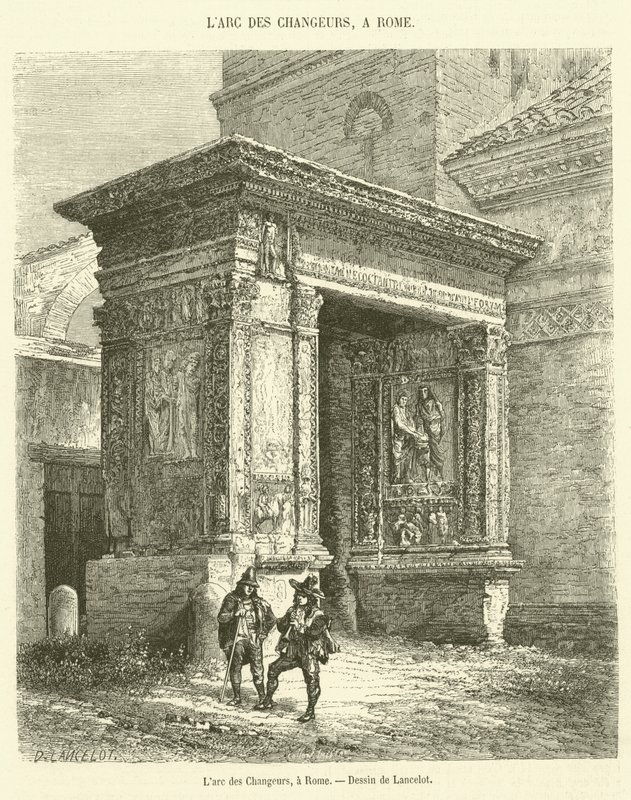 Łuk Zmienionych w Rzymie (rycina) autorstwa French School