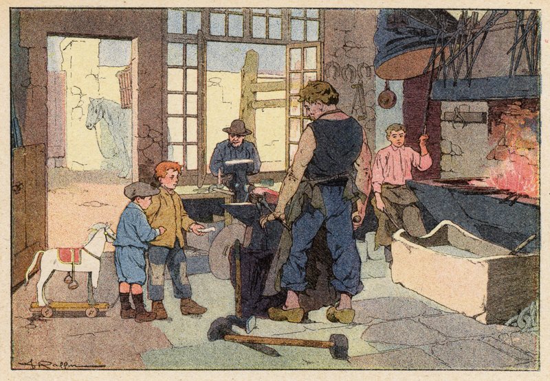 Le Forgeron, Kowal (kolor lito) autorstwa French School