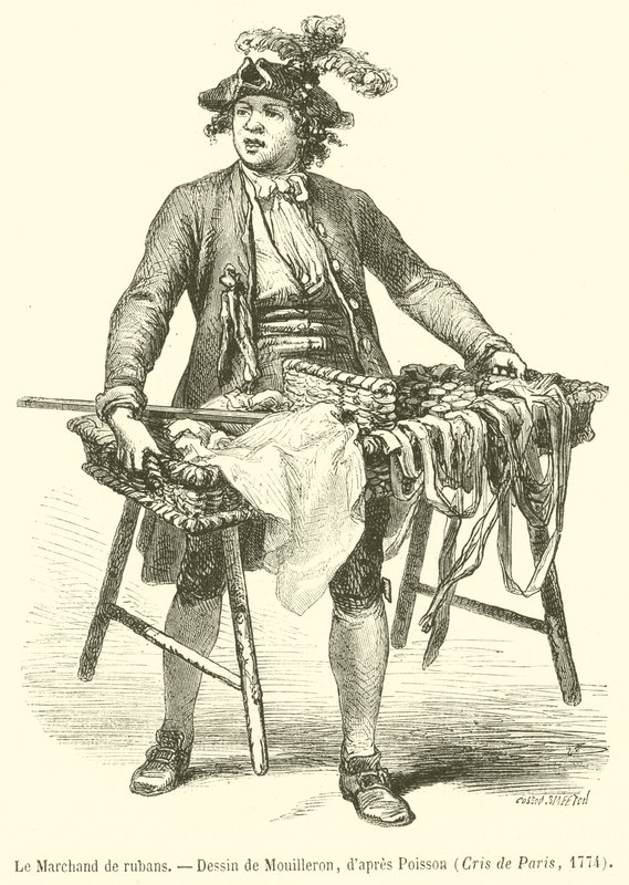 Handlarz Wstążkami (grafika) autorstwa French School