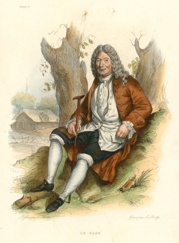 Le Sage (kolorowy grawerunek) autorstwa French School