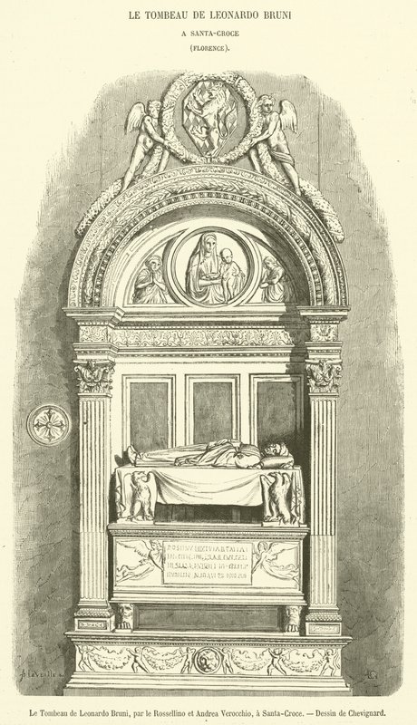 Grób Leonarda Bruni (rycina) autorstwa French School