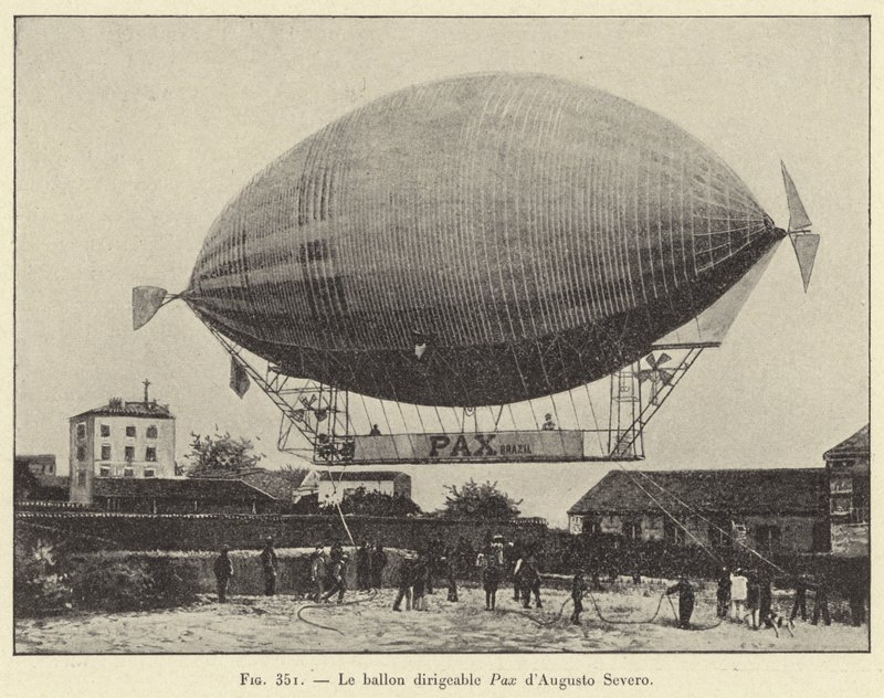 Balon do sterowca Pax autorstwa Augusto Severo (grafika) autorstwa French School