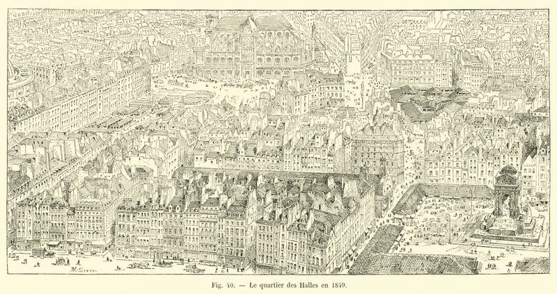 Dzielnica Halles w 1849 r. autorstwa French School