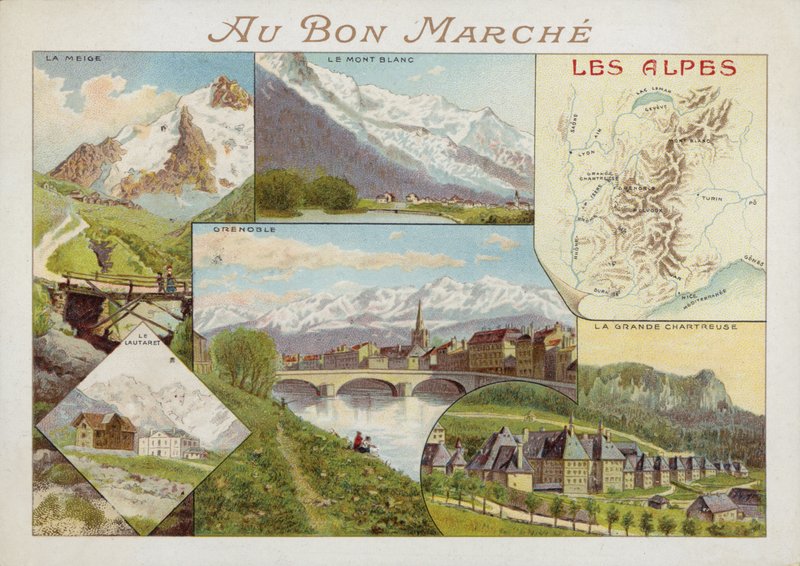 Les Alpes, karta autorstwa French School