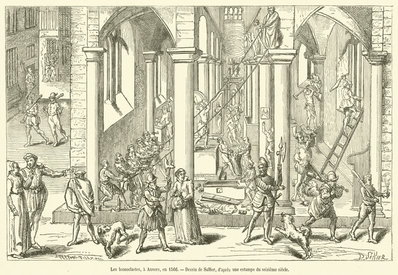 Ikonoklasci w Antwerpii w 1566 r. (rycina) autorstwa French School