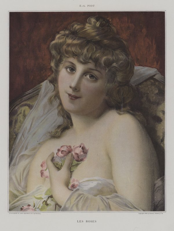 Les Roses (Roses) (kolor lito) autorstwa French School