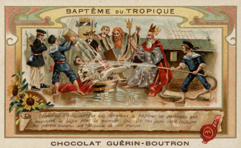 Ceremonia przekroczenia linii (chromolitho) autorstwa French School
