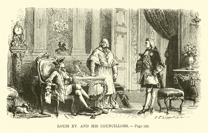 Ludwik XV i jego radni autorstwa French School