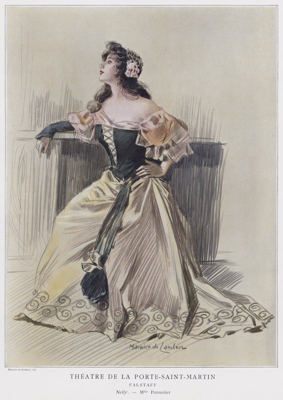 Mademoiselle Pannetier jako Nelly w Falstaff autorstwa French School