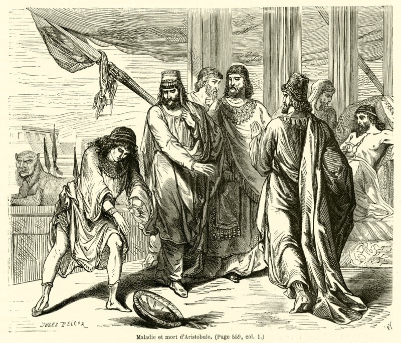 Choroba i śmierć Arystobula (rycina) autorstwa French School