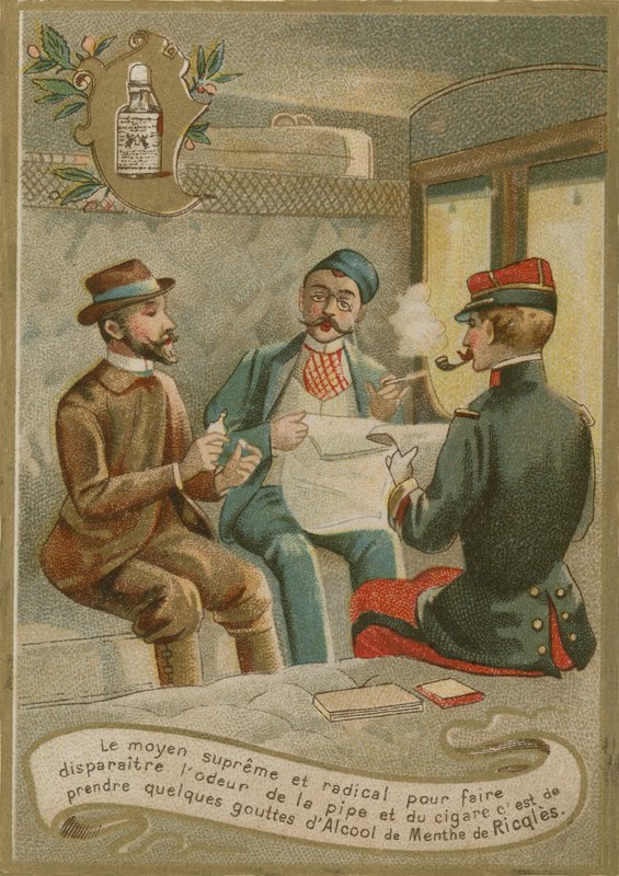Menthe de Ricqles, karta handlowa autorstwa French School